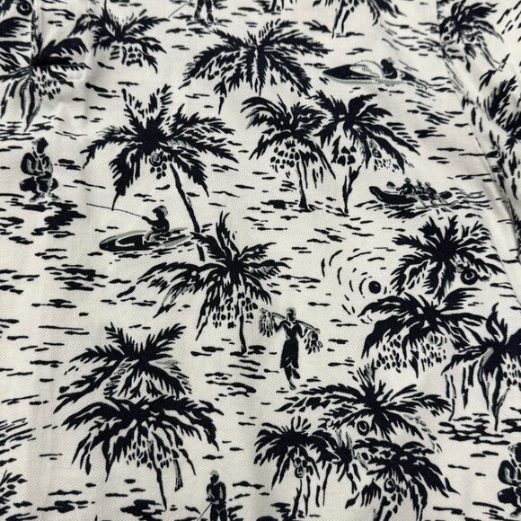 Polo Ralph Lauren Hawaiian Camp Polo Shirt Mens Large White Palm Trees AOP - Picture 5 of 9